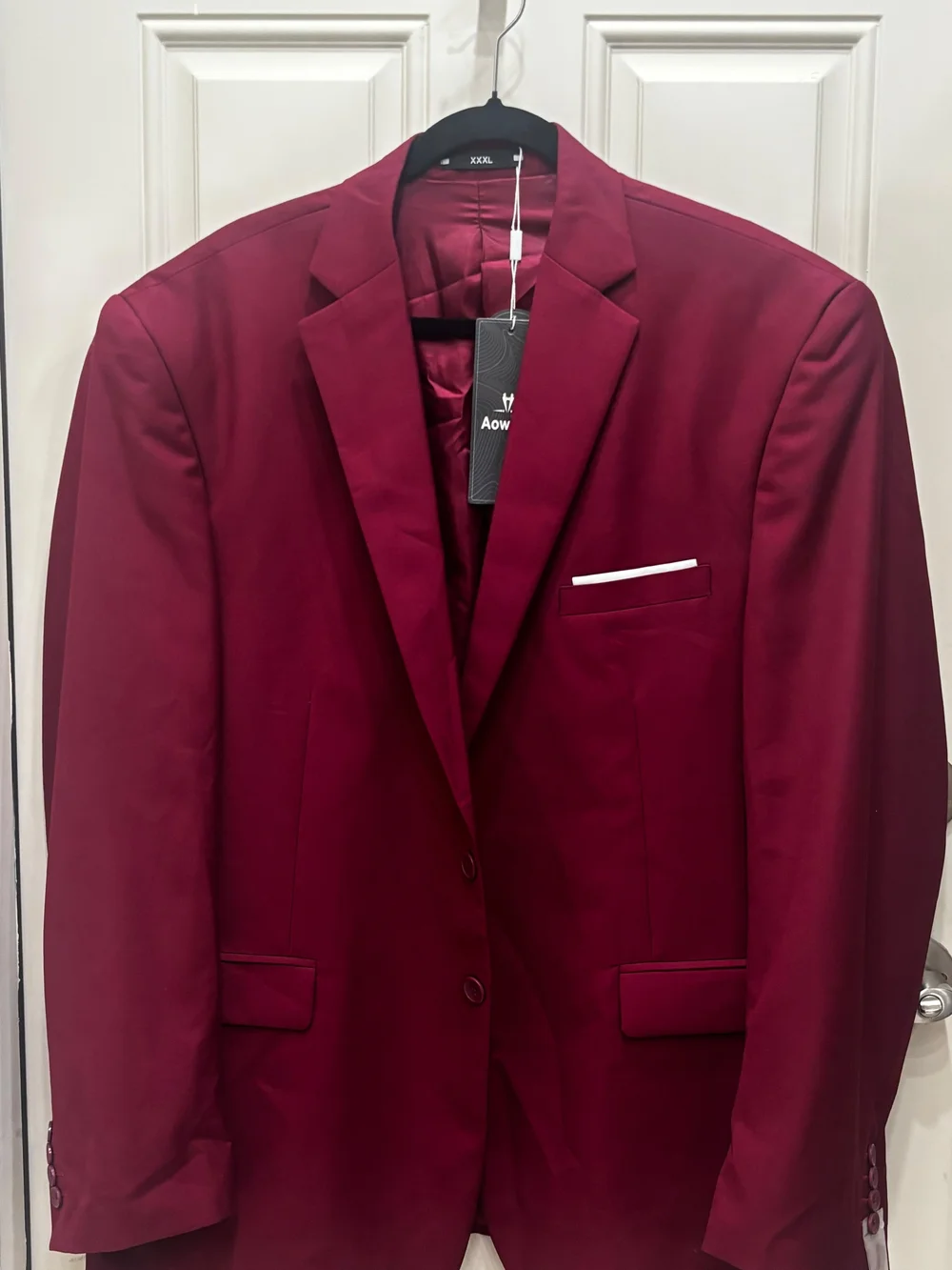 Men's Burgundy Single-Breasted Blazer